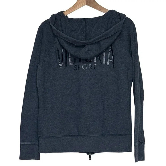 Victoria's Secret Sport M dark gray double‎ zipper hoodie jacket - Picture 3 of 7